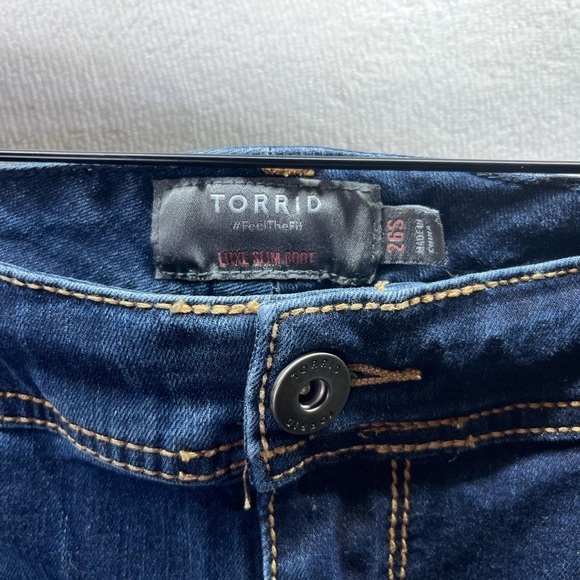 Torrid Luxe Slim Boot Cut Jeans Womens 26W Short Plus Size Blue Denim 2346 - Picture 2 of 9